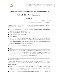 Carbon Pricing and implementation of Article 6 of the Paris Agreement