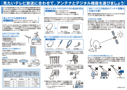 [見たいテレビ放送に合わせて~ アンテナとデジタル機器を選びましょう]
