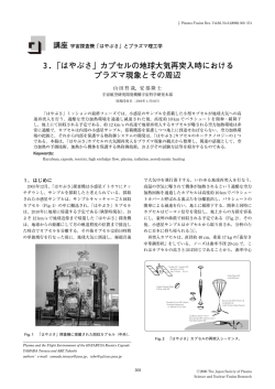 「はやぶさ」カプセルの地球大気再突入時における プラズマ現象とその周辺