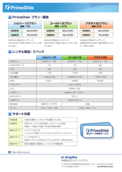PrimeDisk プラン・価格 レンタル製品・スペック サポート内容