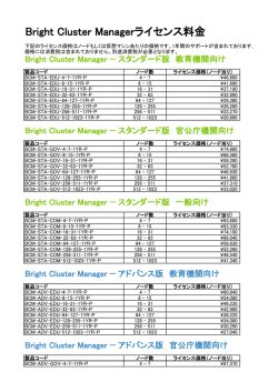 Bright Cluster Managerライセンス料金