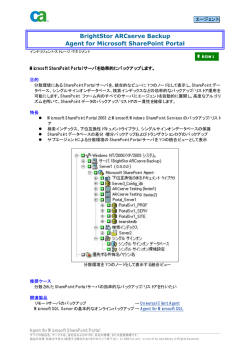 BrightStor ARCserve Backup Agent for Microsoft SharePoint Portal