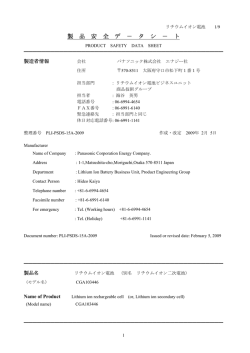 PANASONIC ﾘﾁｳﾑｲｵﾝ二次電池 全品種に適応 海外用
