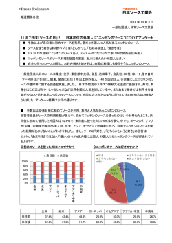 についてアンケート - 一般社団法人 日本ソース工業会