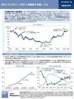 米利上げに向けて、円安ドル高継続の見通し (1/2)