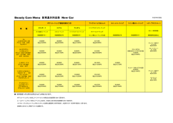 Beauty Care Menu 新車基本料金表 New Car