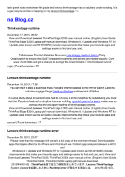 Lenovo thinkvantage runtime error