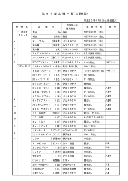 花 き 有 望 品 種 一 覧（主要作型）