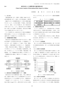 D-1 航空会社による国際空港の選択要因分析 Choice Factor