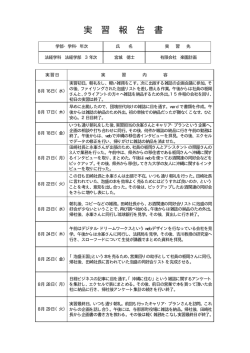 実 習 報 告 書 - 吉川研究室株式会社