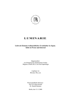 Luminarie. Licht als Element weihnachtlicher Eventkultur in Japan