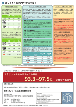 18リットル缶のリサイクル率は - 全国18リットル缶工業組合連合会