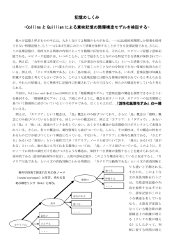 Collins と Quillian による意味記憶の階層構造モデルを検証する