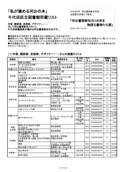 ｢私が薦める河出の本｣千代田区立図書館所蔵リスト