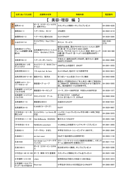 美容・理容 編 - 所沢市ホームページ