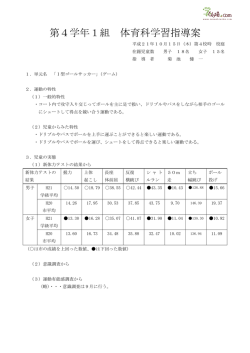 第4学年1組 体育科学習指導案