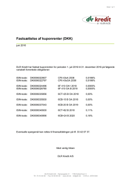 Fasts&aelig;ttelse af kuponrenter pr. 1. juli 2016