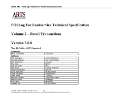 POSLog For Foodservice Technical Specification Volume 2 Retail