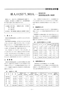 Page 1 調 査速報   昭和55.10.1。現在で行った国勢調査結果の速報