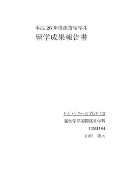留学成果報告書 - 九州産業大学