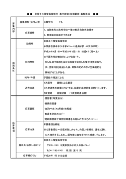 1、当該教科の高等学校一種の教員免許状取得者 2、部活動の指導が