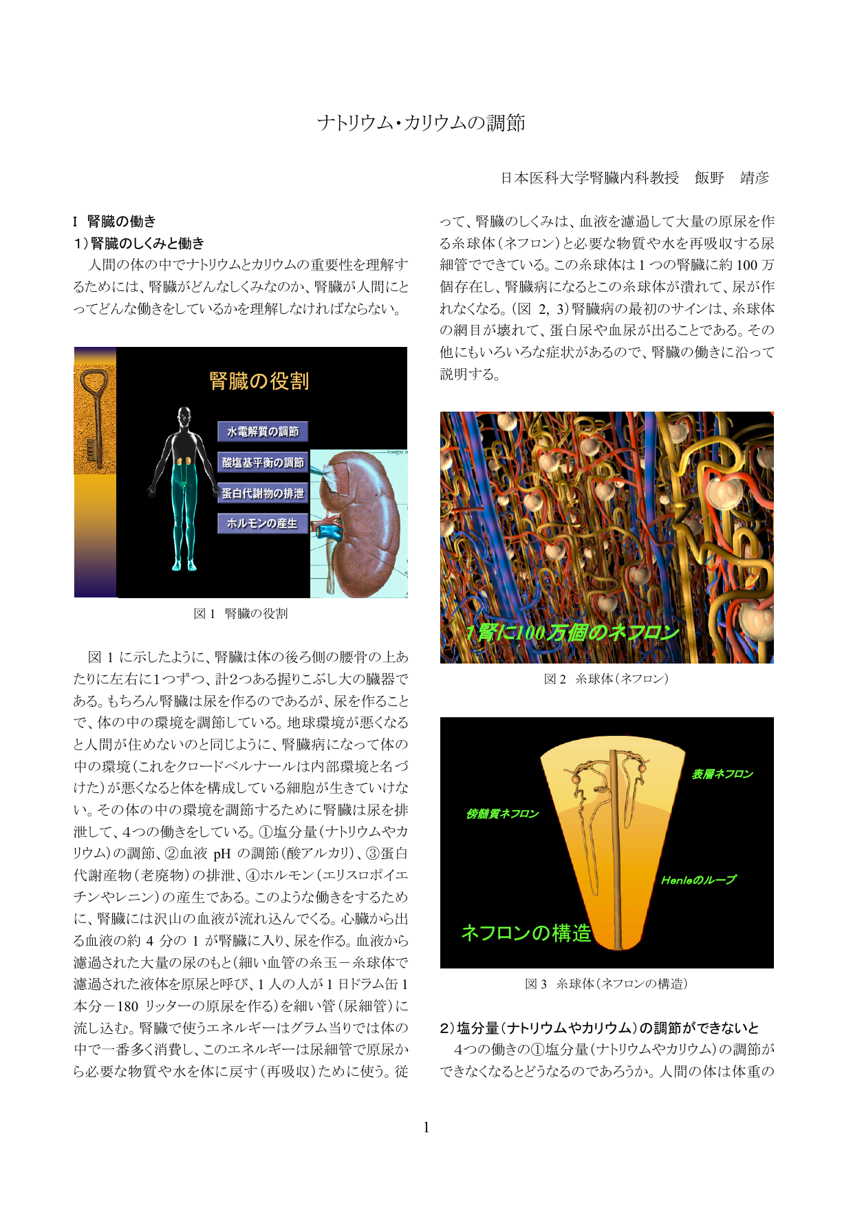 ナトリウム カリウムの調節