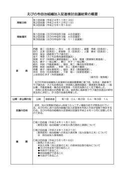 えびの市自治組織加入促進検討会議結果の概要