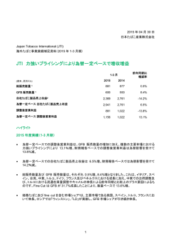 海外たばこ事業実績補足資料 2015年1