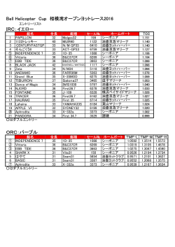 IRC・ORC - 相模湾オープンヨットレース