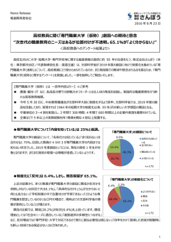 高校教員に聞く「専門職業大学（仮称）」