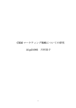 CRM マーケティング戦略についての研究 A1p21085 川村浩子