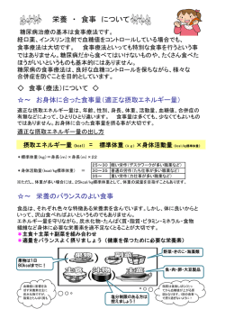 栄養 ・ 食事 について