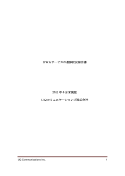 BWAサービスの進捗状況報告書