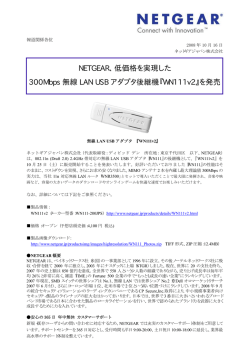 NETGEAR、低価格を実現した 300Mbps 無線 LAN USB アダプタ後継機