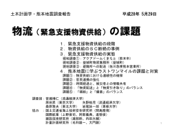 物流（緊急支援物資供給）の課題