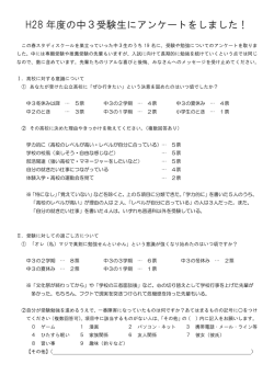 H28入試アンケート集計結果