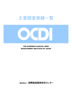 主要調査一覧 - 一般財団法人 国際臨海開発研究センター OCDI