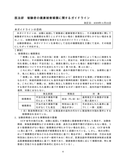 医法研 被験者の健康被害補償に関するガイドライン