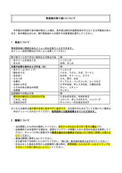 1. 食品について 2. 調理について 飲食物の取り扱いについて