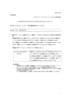 2013/01/07 お客様各位 エスアイアイ・ネットワーク・システムズ株式会社