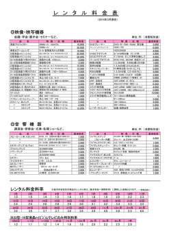 レ ン タ ル 料 金 表