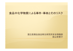 食品中化学物質による事件・事故とそのリスク