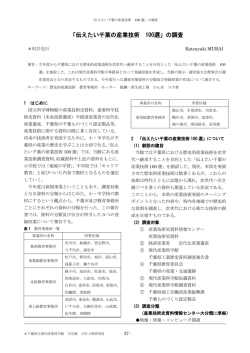 「伝えたい千葉の産業技術 100選」の調査