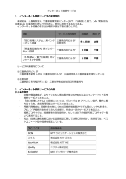 インターネット接続サービス 1. インターネット接続サービスの新規契約 本