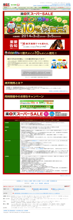 楽天スーパーSALE ポイントガチャで最大10％ポイント還元