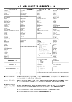 JCI加盟NOMが存在する主権国家及び領土：132