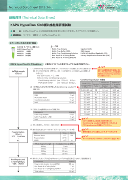 KAPA HyperPlus Kitの断片化性能評価試験