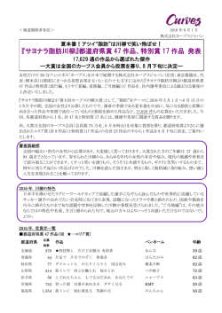 『サヨナラ脂肪川柳』都道府県賞 47 作品、特別賞 17 作品 発表