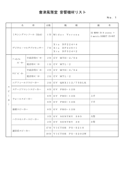 會津風雅堂 音響機材リスト