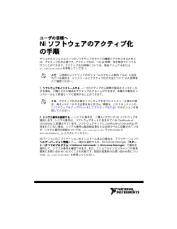 NI ソフトウェアのアクティブ化の手順 - National Instruments